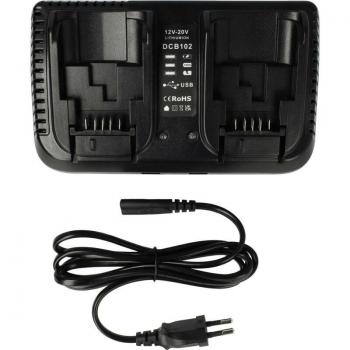 Dual Power Charger 20/5 V compatibile con Dewalt DCD710S2, DCD710D2-QW, DCD710N, DCD740, DCD740B, DCD771, DCD