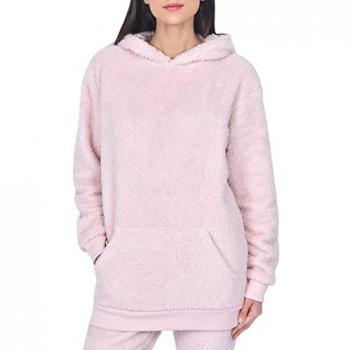 Pink Cozy Teddy Fleece Hoodie for Women – Smart Living, Size Small