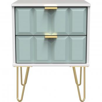 Ready-Assembled 2-Drawer Bedside Cabinet – Metro Series, Duck Egg Blue