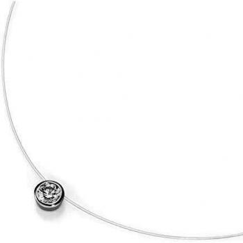 Smart Jewel Halskette schwebender Stein, Zirkonia, Silber 925