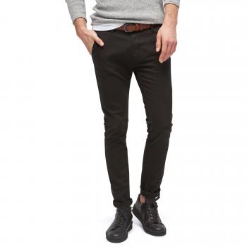 TOM TAILOR Denim Herren Skinny Chinohose mit Gürtel, Schwarz (Black 2999), W34/L34