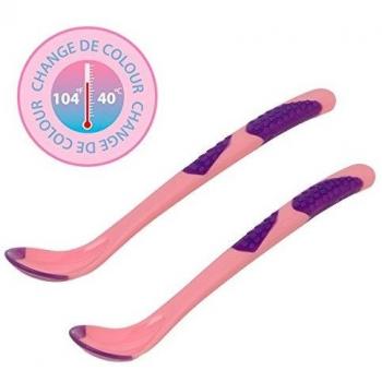 Kiokids Cucharas Térmicas 2 uds Rosa