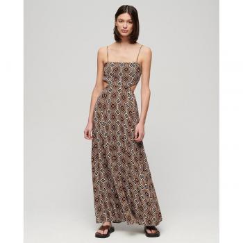 Robe marron à dos ajouré Superdry pour femme