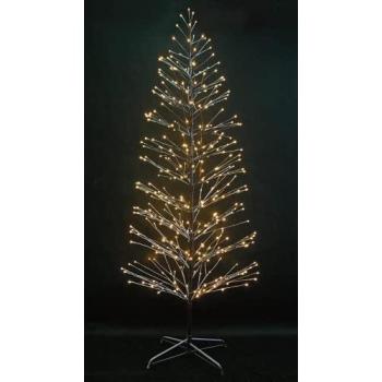 5‑Foot Brown Snow Twig Christmas Tree with Warm White LED Lights