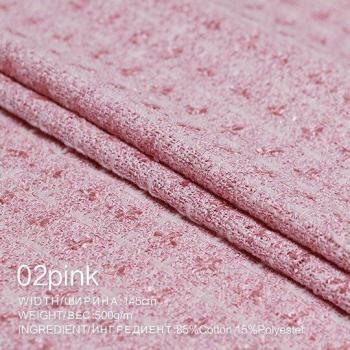 Paño Tweed Lila Perlsilk con Textura Squin Ideal para Ropa de Temporada Cálida