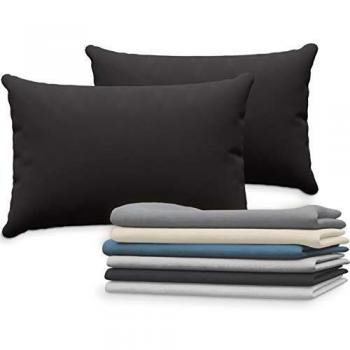 Coussin Noir Dreamzie – Taies 40x60 cm en Coton Lisse