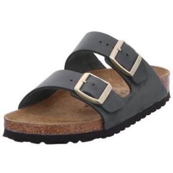 Birkenstock Arizona geöltes Nubukleder schmal Damen Pantolette