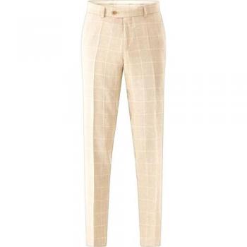 Leinen‑Mix Anzughose Carl Gross – Slim Fit, Hellbeige, 27 (Männer)