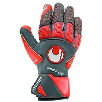 Uhlsport Erwachsene Aerored Torwarthandschuhe, Dark grau/Fluo rot/weiß, 9.5