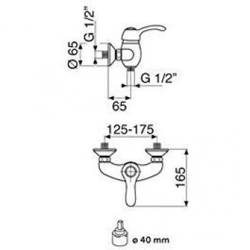Miscelatore Esterno Doccia Keller Taps Tornado TR50 SD Senza Kit Doccia