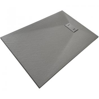 Vetroresina Piatto Doccia NALA Effetto Pietra 2,6 cm Piletta 80-160 Grigio