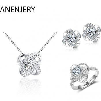 Eternal Heart Twist Zircon Jewelry Set for Women
