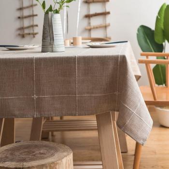 Rectangular Tablecloth with Solid Embroidery for Dining