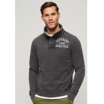 Pull en laine Henley Vintage Athletic Superdry Noir Taille S