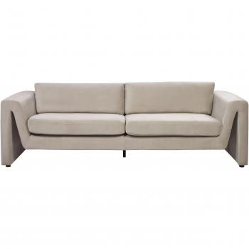 Canapé 3 Places en Velours Taupe Design MAUNU