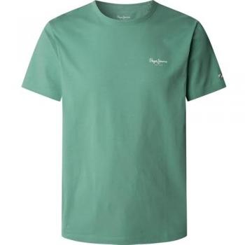 Pepe Jeans Slim Shirt Vert Logo Imprimé Taille L