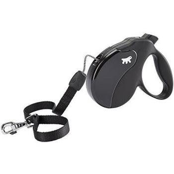 Ferplast Amigo M – flexible Hundeleine mit Kordelband, schwarz