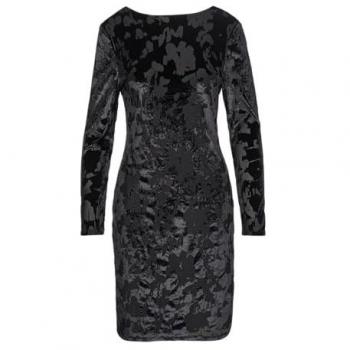 S.Oliver Black Label Samt-Minikleid V-Ausschnitt Rückenpartie