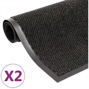 VidaXL Dust Control Mats 2 pcs Rectangular 80x120 cm Black