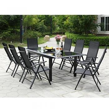 CONCEPT U Tavolo Giardino 8 Sedie Alluminio Grigio Ravenne