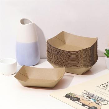 50pcs Ship Shape Kraft Paper Lunch Boxes