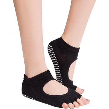 Women’s Non-Slip Toeless Yoga Socks with Finger Separation