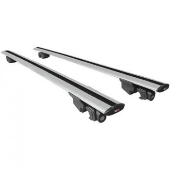 Barres d’attelage toit aluminium gris, verrouillables pour Volvo V60 Cross Country 2015‑2018