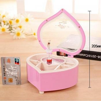 Hand Crank Heart Shape Music Box with Ballerina