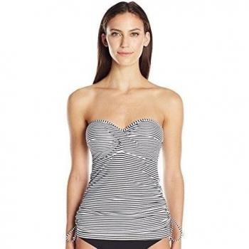 Combinaison de Bain 2 Pieces Haut Élastique Bandeau Blanc, Bas Imprimé Coloré