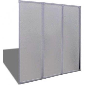 VidaXL 3-Fold Bath Shower Screen Wall 141 x 132 cm