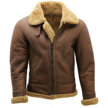 Veste cuir bomber « Infinity B3 » – homme brun