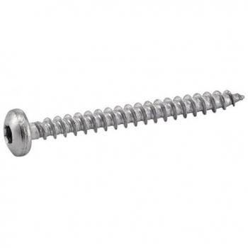 Vis à bois aggloméré avec tête cylindrique et code Torx, finition inox A2, 5 × 70 mm – 100 pièces