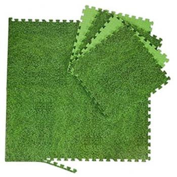 Set tappetini verde effetto prato 8 pezzi