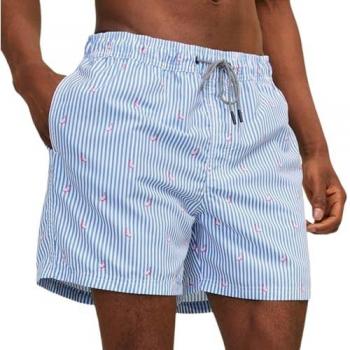 Jack & Jones Herren Badehose Fiji kleine Streifen Blau Weiß