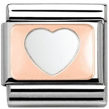 Nomination Cuore in Acciaio e Oro