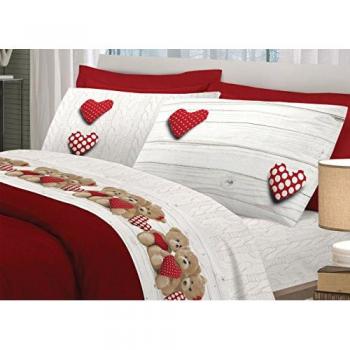 Biancheriaweb Lenzuola Rosso Linea Pensieri Delicati – 100% Cotone, New Orsetti