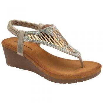 Dunlop Toe‑Post Elastic Wedge Sandales 42 Or