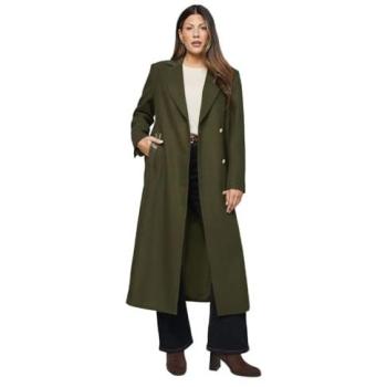 Wallis Wool‑Blend Maxi Coat, Khaki, Women's 14 – Pocket Detail