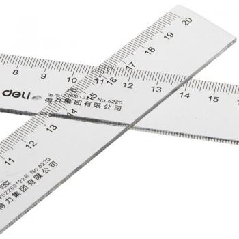 Deli 6230 Transparent Ruler 20cm 30cm 40cm 50cm