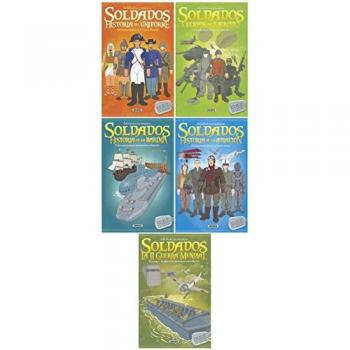 Libro actividades y pegatinas soldados con tapa blanda 16 páginas 5 unidades.