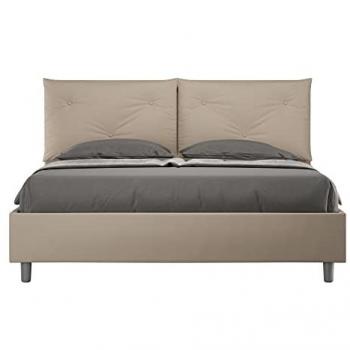 Cama matrimonial Appia símil piel gris tórtola 160x200 cm