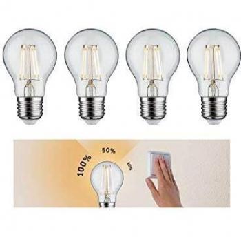 Paulmann LED 4er Pack 4,5W E27 3step dimmbar klar