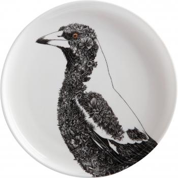 Maxwell & Williams Marini Ferlazzo 20cm White Plate with Australian Magpie Design