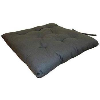Galette rembourrée pour chaise, coloris gris, 8 points, 40x40x4 cm