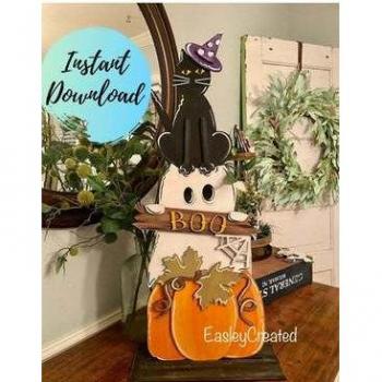 Festive Pumpkin Bat Yard Sign