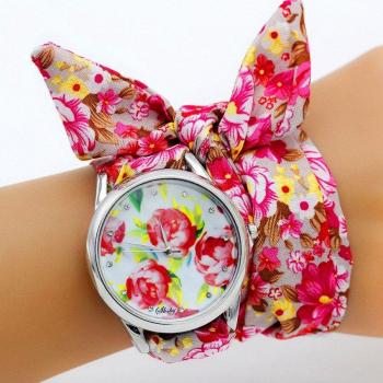 Reloj de pulsera con motivos florales para chicas