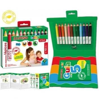 Estuche 12 lápices de colores para bebés Alpino