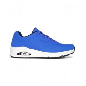 Skechers Homme Uno – Stand On Air en Bleu/Blanc, Medium Width (45)