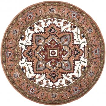 THEKO Wollteppich Royal Heriz, rund, 14 mm, für Schlafzimmer geeignet