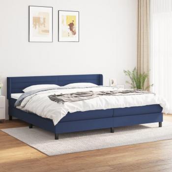 Cama Box Spring tela azul 200x200 cm